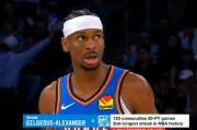 APP下载-亚历山大连续124场比赛砍下20+，距离超越张伯伦仅差3场